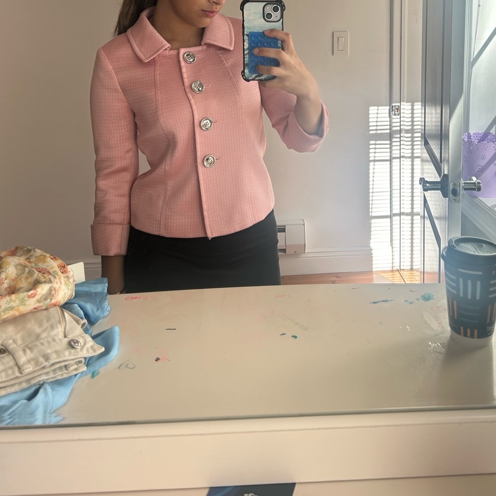 Tahari Pink Women's Blazer with Button Accents